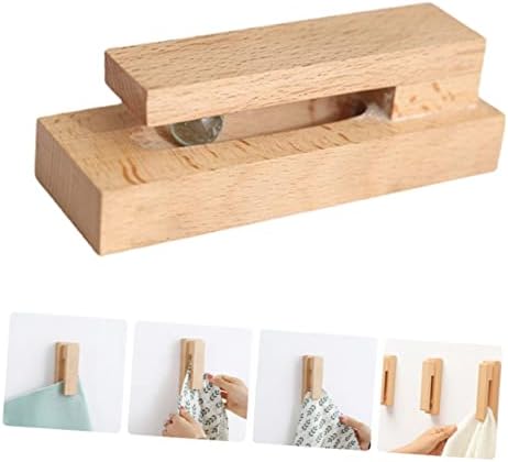 Rustic Wood Towel Hook for Bathroom Kitchen Wall-Mounted Space-Saving