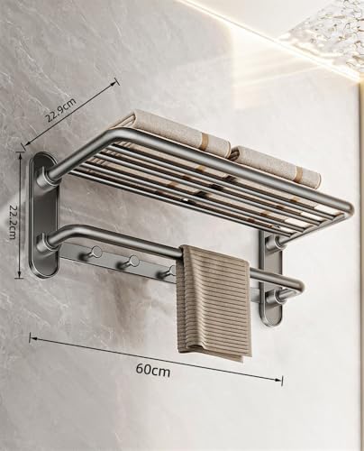 Gray Space Aluminum Towel Rack Wall-Mounted Towel Holder