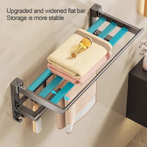 Towel Holder for Bathroom - Wall-Mounted Towel Rack - Space-Saving Bathroom Organizer