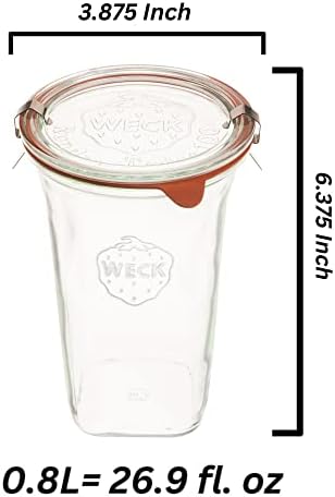 Weck Jars Large Quadro 769-269 Fl Oz Food Storage Jar