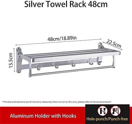 Bathroom Towel Rack Wall Mounted 48-58Cm Holder