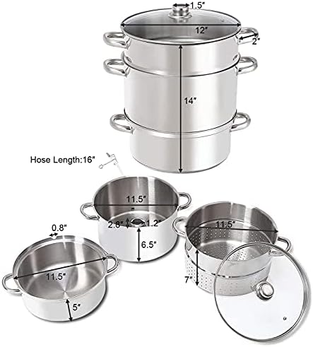 Mat Expert 11-Quart Juice Steamer with Tempered Glass Lid