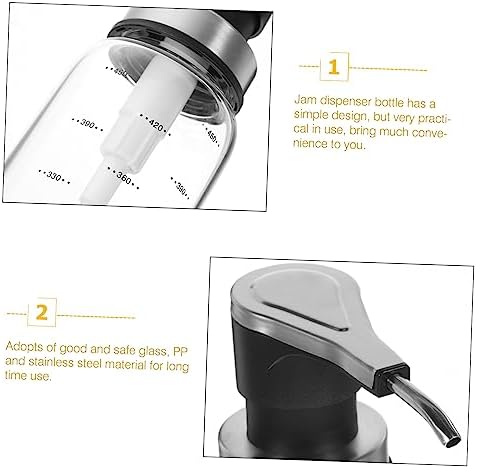 500ml Press Pump Dispenser with Measurement Refillable Kitchen Tool