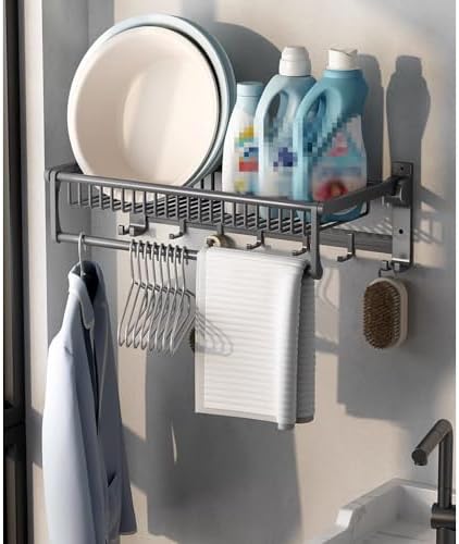 60cm Wall-Mounted Aluminum Towel Rack Towel Holder Bathroom Organizer
