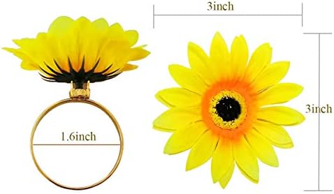 Handmade Sunflower Napkin Ring Set of 6