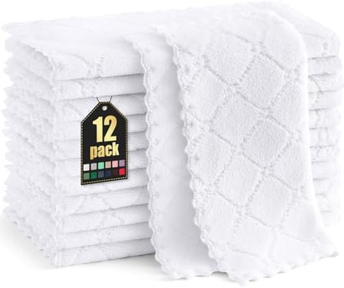 Homaxy 12-Pack Kitchen Dish Cloths 10x10 White