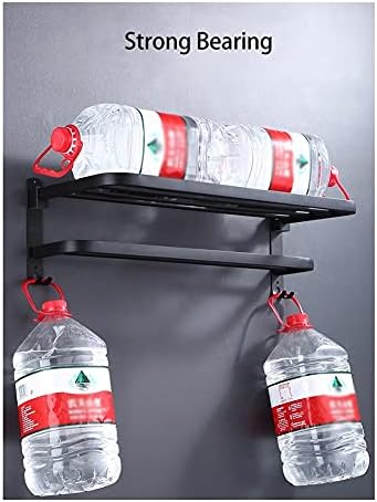 Black Storage Towel Rack for Bathroom Kitchen