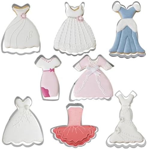 8 Piece Dress Cookie Cutter Set Stainless Steel