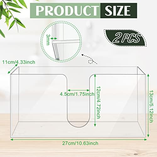 Mumufy 2 Pcs Clear Acrylic Paper Towel Dispenser Set