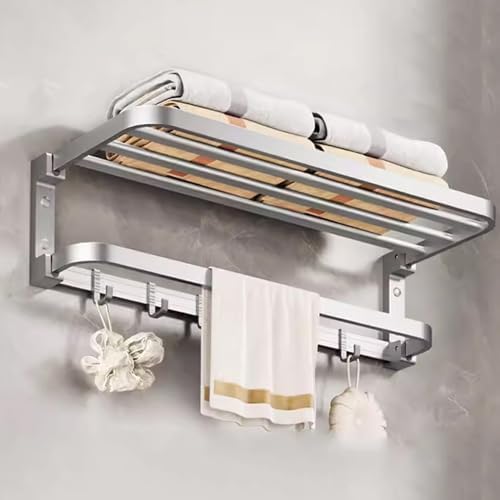 Space-Aluminum bath towel holder with elegant design and easy wall mounting