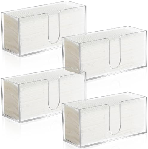AFOROEOA 4-Pack Acrylic Counter Top Paper Towel Dispenser Multi-Fold compatible