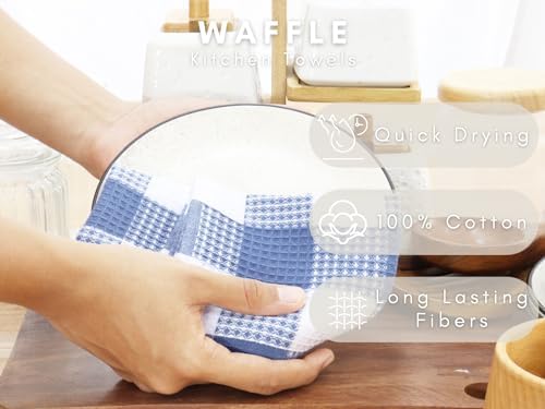 Premium 100 Cotton Waffle Weave Kitchen Towels Super Soft Absorbent