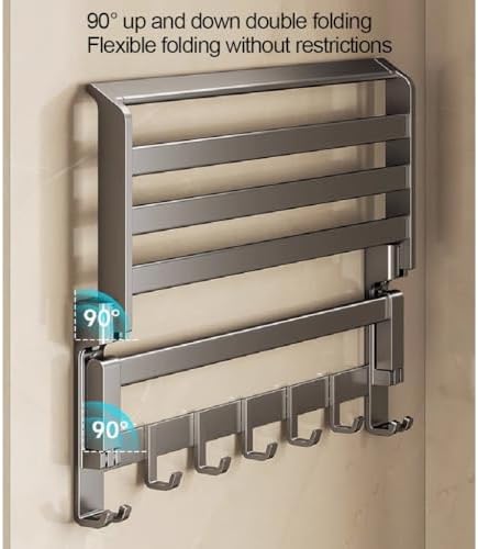 Towel Holder for Bathroom - Wall-Mounted Towel Rack - Space-Saving Bathroom Organizer