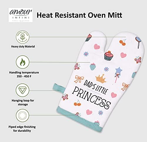 AMOUR INFINI 100 Cotton Little Princess 3-Piece Kitchen Set