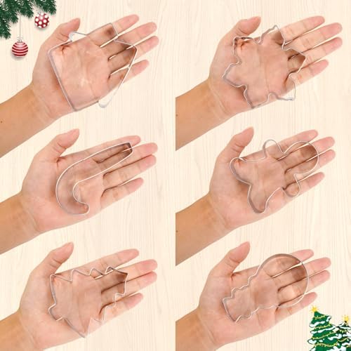 6-Pack Christmas Cookie Cutters Set - Durable for Baking More
