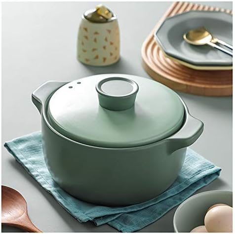 SISWIM 55L Green Ceramicsouplify Pot with Lid