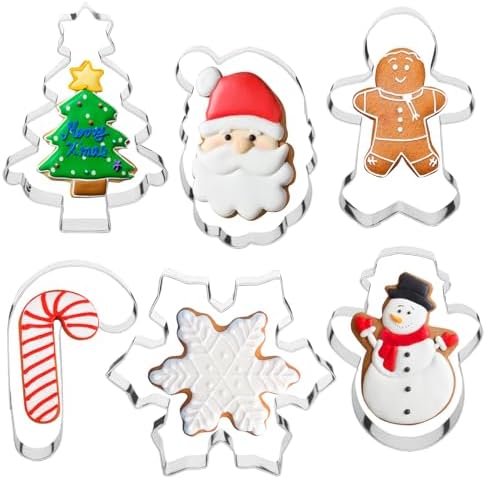 STARSIDE 4-inch Christmas Cookie Cutters 6-Piece Set