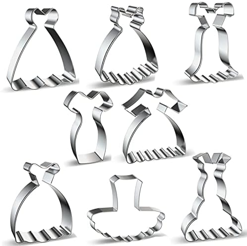 8 Piece Dress Cookie Cutter Set Stainless Steel