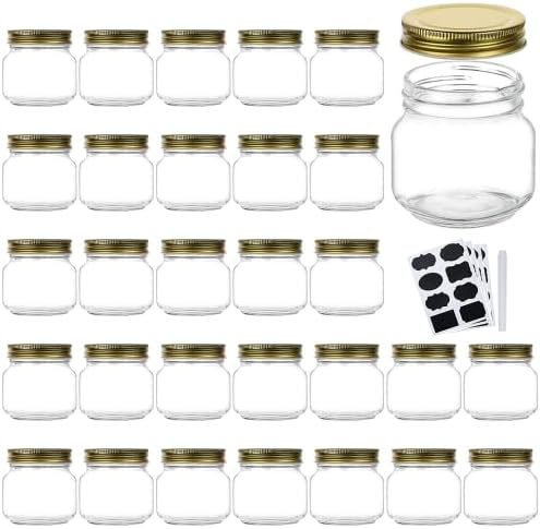 Encheng 8 oz Glass Jars With Lids Set Of 30