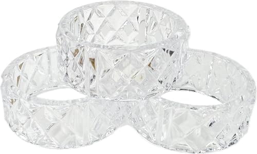 Clear Crystal Plastic Napkin Holder Rings 2 Inch Set of 12