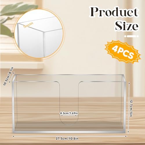 AFOROEOA 4-Pack Acrylic Counter Top Paper Towel Dispenser Multi-Fold compatible