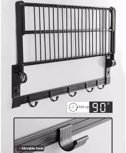 60cm Wall-Mounted Aluminum Towel Rack Towel Holder Bathroom Organizer