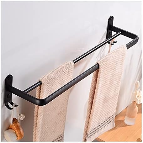 Modern Black Aluminum Towel Rail Wall-Mounted Towel Bar