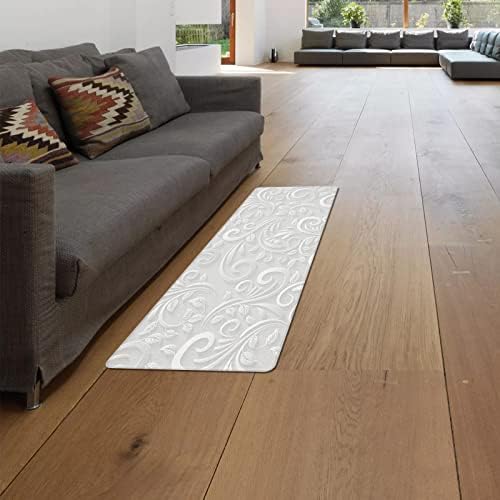 Libaoge Set of 2 Christmas Silver Pattern Kitchen Mats