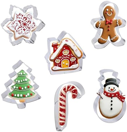 6-Pack Christmas Cookie Cutters Set - Durable for Baking More