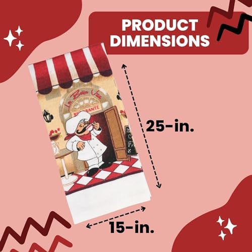 A1U Chef-Themed Kitchen Towels Set of 2 1