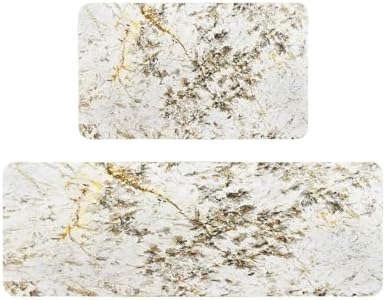 Double-Sided Marble Kitchen Mat Set Anti-Fatigue Durable