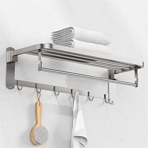 60cm Wall-Mounted Towel Organizer with Bar Hooks