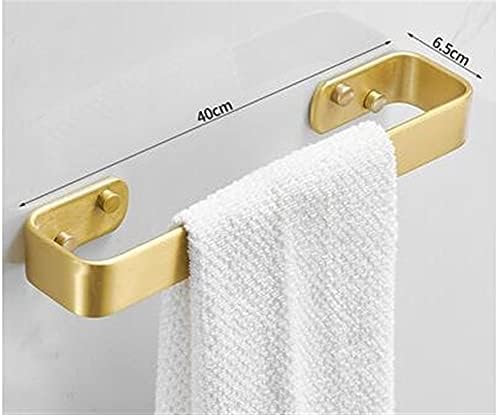 Bathroom Towel Rail Brushed Gold Wall-Mounted Towel Holder for Home Use