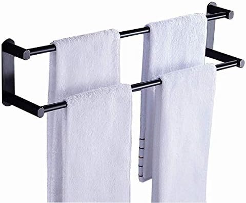 BOCbco Simple Shelf Double Tea Towel Holder 41Cm Black
