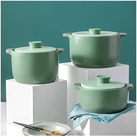 SISWIM 55L Green Ceramicsouplify Pot with Lid