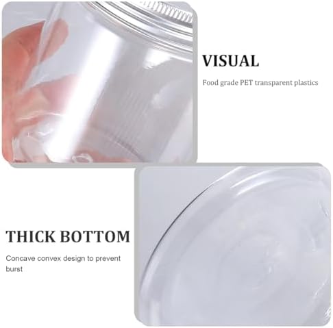 PRETYZOOM 6pcs Transparent Mason Jars with Aluminum Lids for Food Storage