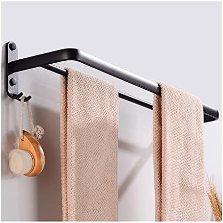 Modern Black Aluminum Towel Rail Wall-Mounted Towel Bar