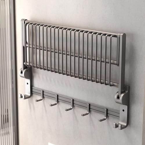 60cm Wall-Mounted Aluminum Towel Rack Towel Holder Bathroom Organizer