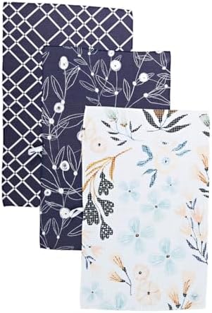 High-Quality Navy Blue White Microfiber Dish Towels