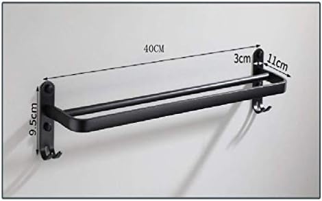 Black Aluminum Pole Towel Rack for Bathroom