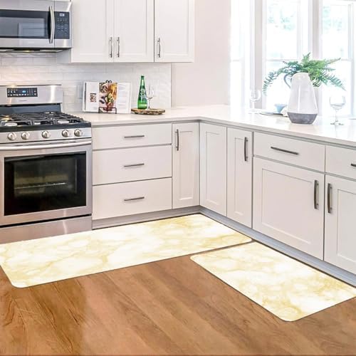 Premium Marbles Anti-Fatigue Kitchen Rugs 2-Pack