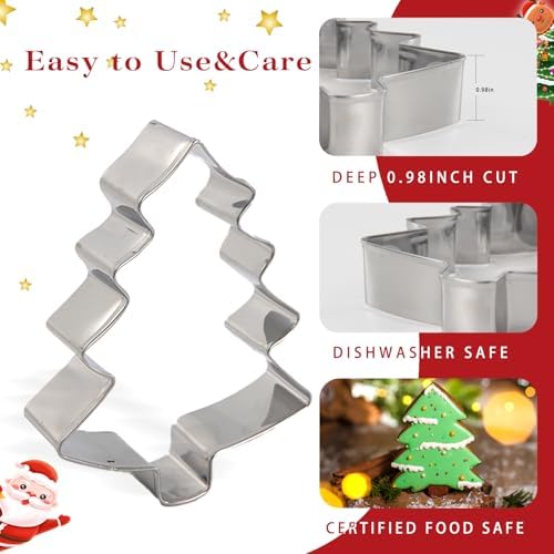 6-Pack Christmas Cookie Cutters Set - Durable for Baking More