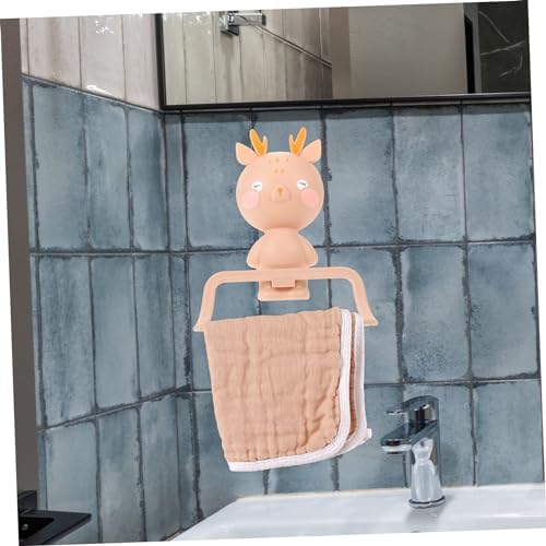 Cartoon Elk Towel Hanger Punch for Bathroom Kitchen - Easy to Install