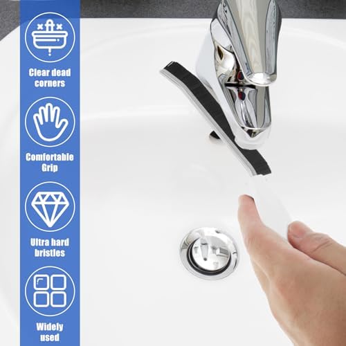 6-Piece Crevice Cleaning Brush Set with Non-Slip Handle