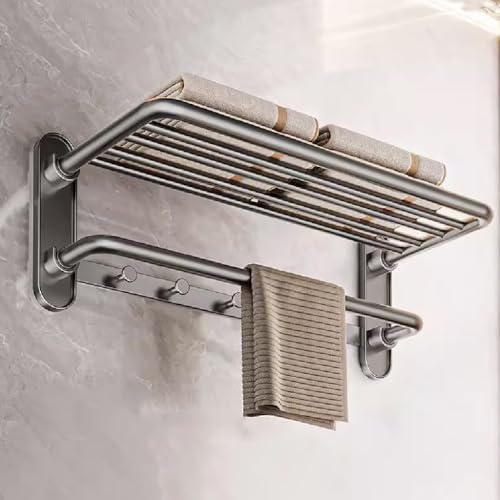 Gray Space Aluminum Towel Rack Wall-Mounted Towel Holder