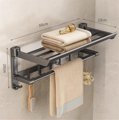 Towel Holder for Bathroom - Wall-Mounted Towel Rack - Space-Saving Bathroom Organizer