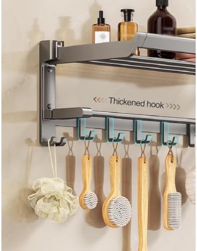 Towel Holder for Bathroom - Wall-Mounted Towel Rack - Space-Saving Bathroom Organizer
