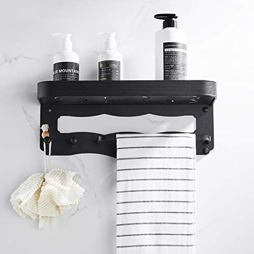 LUCEAECompact Anti-Rust Aluminum Bathroom Towel Rack Matte Black 40x13x15cm