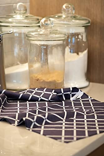 High-Quality Navy Blue White Microfiber Dish Towels