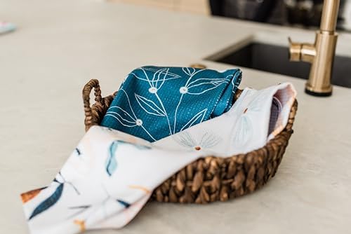 High-Quality Navy Blue White Microfiber Dish Towels